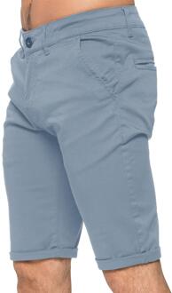 Enzo Heren Slim Fit Stretch Chino Korte Broek Hemelsblauw - 34 (Taille)