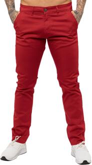 Enzo Heren Slim Fit Stretch Chino Rood - 36W/30L