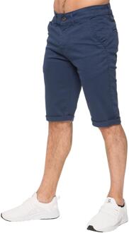 Enzo | Heren Slim Fit Stretch Chino Shorts - Blauw - 30 (Taille)