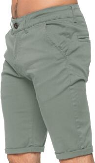Enzo Heren Slim Fit Stretch Chino Shorts Grijs - 36 (Taille)