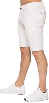 Enzo | Heren Slim Fit Stretch Chino Shorts - Wit - maat