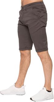 Enzo | Heren slim fit stretch chinoshort - grijs - 28 (Taille)