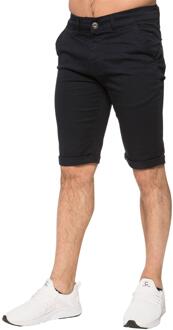 Enzo | Heren slim fit stretch chinoshort - marineblauw Navy - 28 (Taille)