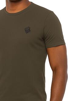 Enzo | Heren Slim Fit T-shirt & Fleece Shorts Set - maat XL Kaki