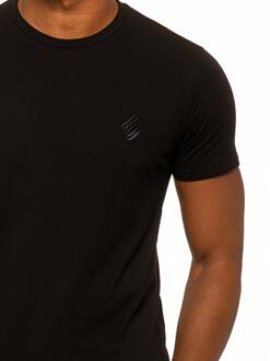 Enzo | Heren Slim Fit T-shirt & Fleece Shorts Set Zwart - M