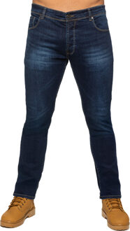 Enzo Heren Slim Stretch Denim Jeans Blauw - 38W/32L