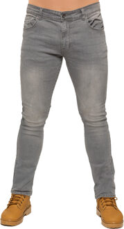 Enzo Heren Slim Stretch Denim Jeans Grijs - 32W/32L