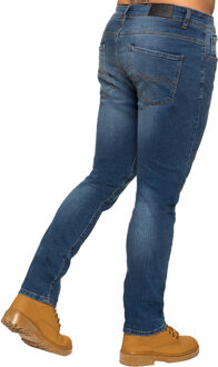 Enzo Heren Slim Stretch Denim Jeans - maat Blauw