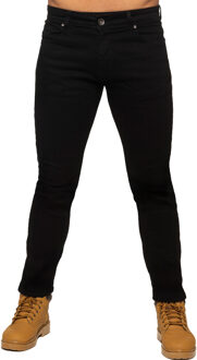 Enzo Heren Slim Stretch Denim Jeans Zwart - 34W/32L