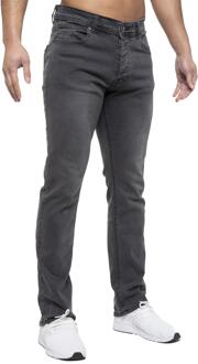 Enzo Heren Straight Fit Stretch Denim Jeans Grijs - 36W/32L