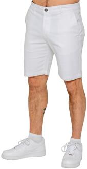 Enzo | Heren Stretch Chino Shorts - maat Wit