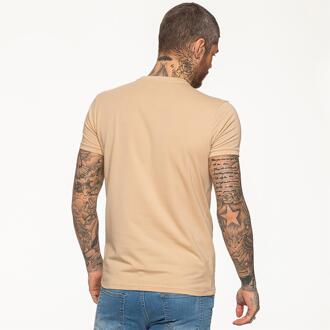 Enzo Heren T-shirt | Enzo Designer Menswear - maat M Beige