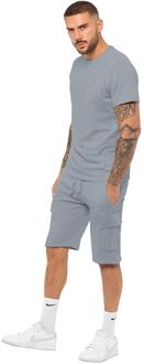 Enzo | heren T-shirt trainingspak met korte broek set Lichtblauw