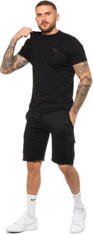Enzo | Heren T-shirt Trainingspak Met Korte Broek Set - Zwart - maat S