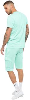 Enzo | Heren Trainingspak met T-Shirt en Korte Broek Set Licht Groen