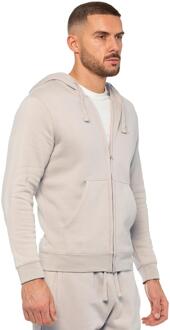 Enzo | Heren Zip Up Hoodie Beige