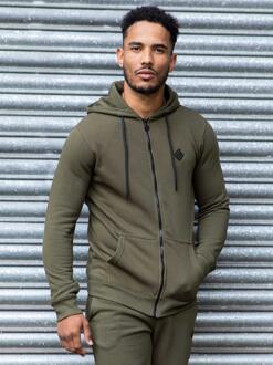Enzo | Heren Zip Up Hoodie Tracksuit Set - Khaki Kaki - L