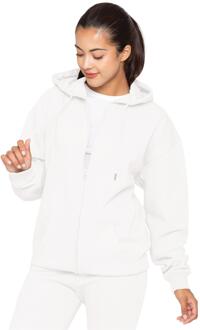 Enzo | Hoodie met oversized ritssluiting voor dames - Off White - maat L Gebroken wit