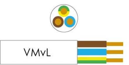 Enzo Kabel VMVL rond 3x2,50 qmm wit