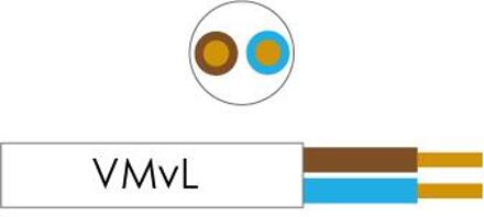 Enzo Kabel VMVS rond 2x0,75 qmm kleur wit