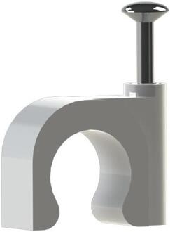 Enzo Kabelclip 6 mm rond wit per100