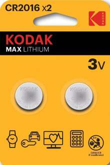 Enzo Kodak CR2016 lithium knoopcel batterij blister(2) - 3241050