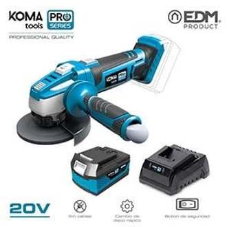 Enzo Koma tools accu haakse slijpmachine | 4.0Ah | 20V | 115mm | Incl. 1x accu en koffer - 6490160
