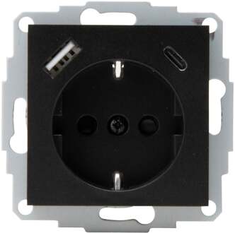 Enzo Kopp HK07 antraciet inbouw stopcontact | RA + USB +USB-C - 4623113