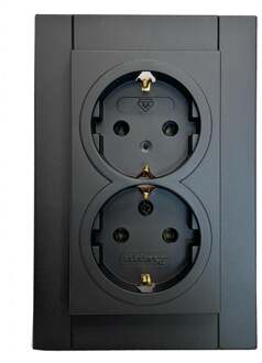 Enzo Kopp HK07 PURE mat zwart inbouw stopcontact RA dubbel - 4624620