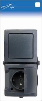 Enzo Kopp SWD opbouw combinatie RA wissel horizontaal antraciet - 6628255