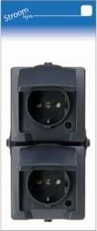 Enzo Kopp SWD opbouw stopcontact RA dubbel verticaal antraciet - 6628230