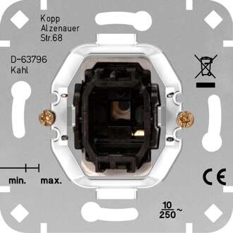 Enzo Kruisschakelaar Kopp 503700009 1 stuks Inzetstuk HK05, HK 07 Aluminium