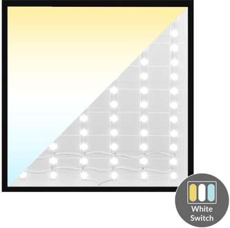 Enzo LED backlit paneel zwart 60x60cm 30W 4050Lm Tri-White - 5016250