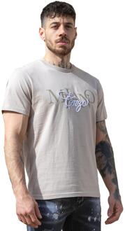 Enzo Milano Heren Crew Neck T-shirt met opdruk - maat XL Beige