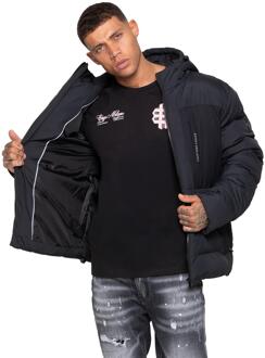 Enzo Milano | Heren Gewatteerde Jas met Capuchon - maat Zwart