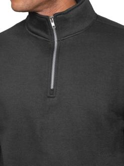 Enzo Milano | Heren Half Zip Sweatshirt Donkergrijs