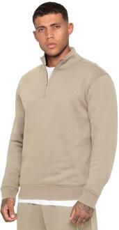 Enzo Milano | Heren Half-Zip Sweatshirt - maat Steen