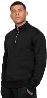 Enzo Milano | Heren Half Zip Sweatshirt Trainingspak Set - maat Zwart