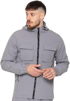 Enzo Milano Heren Lichtgewicht Cargo Jas Grijs - XL
