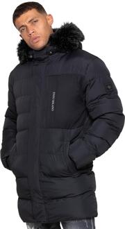 Enzo Milano | Heren Longline Puffer Jas - maat M Zwart