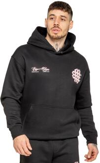 Enzo Milano Heren Oversized Bedrukte Hoodie - maat S Zwart