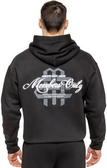 Enzo Milano Heren Oversized Bedrukte Hoodie - maat XL Zwart