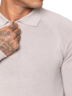 Enzo Milano heren polotrui met halve rits - maat 2XL Steen