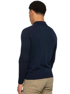 Enzo Milano heren polotrui met halve rits Navy - L