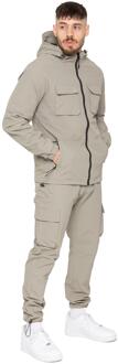 Enzo Milano Heren Poly Cargo Trainingspak Set Olijf