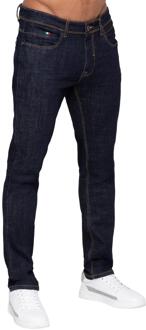Enzo Milano | Heren stretch tapered jeans Indigoblauw - 32W/30L