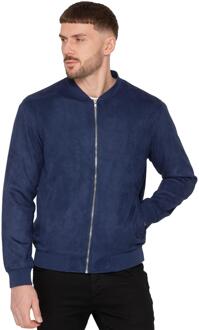 Enzo Milano | Heren Suède Bomberjack - maat 2XL Navy