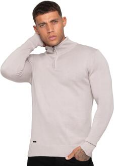 Enzo Milano heren trui met halve rits Steen - XL