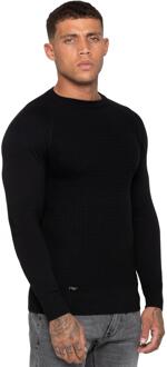 Enzo Milano heren trui met ronde hals Zwart