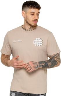 Enzo Milano | T-shirt met opdruk voor heren - maat Beige